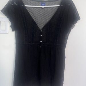 Black Lace Women's Top